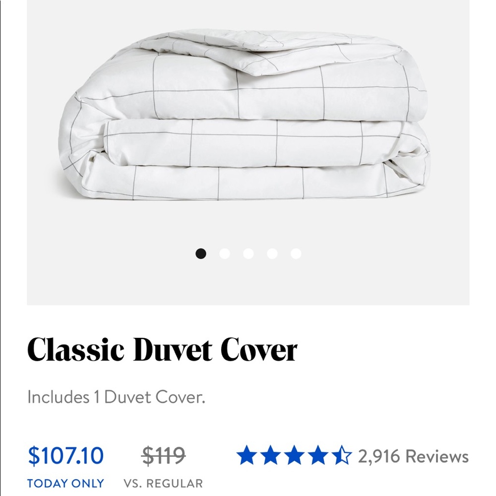 Brooklinen Full/Queen Windowpane Duvet Cover